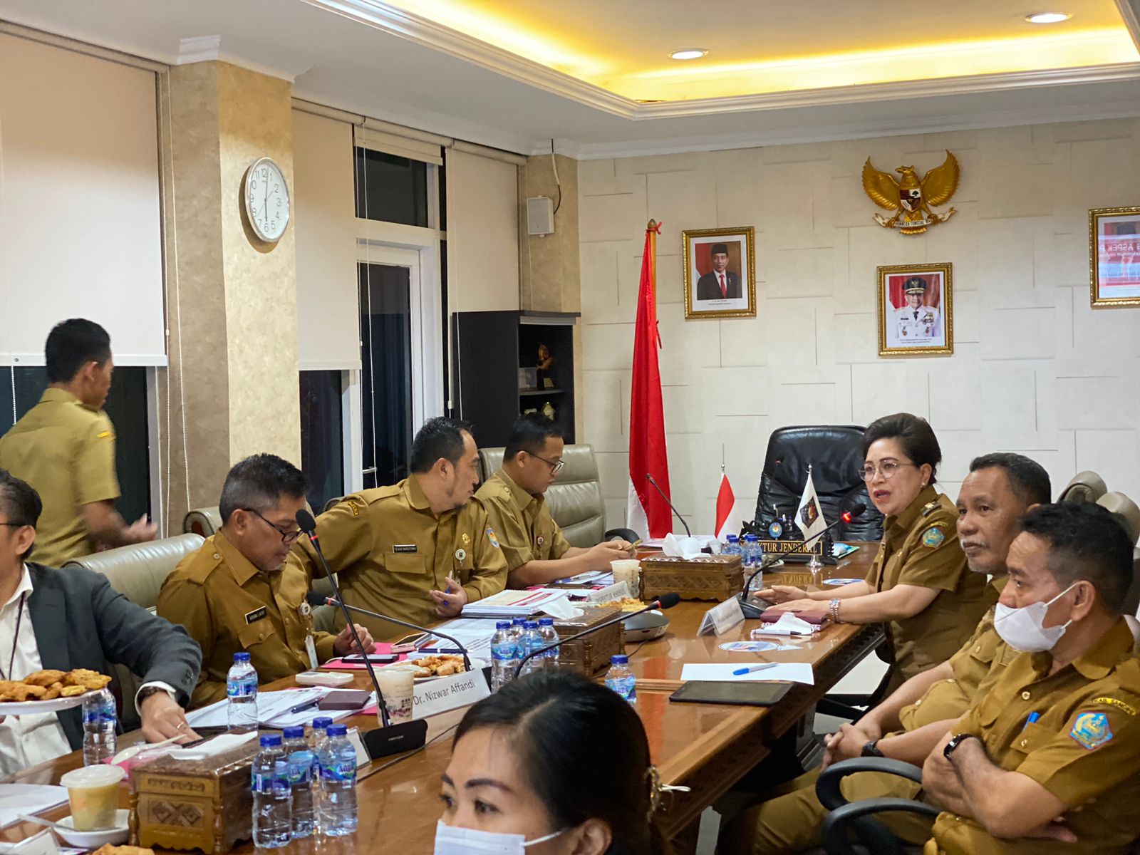 Pj Bupati Kepulauan Sangihe dr Rinny Tamuntuan saat memaparkan capaian kinerja di Inspektorat Jenderal Kementerian Dalam Negeri 