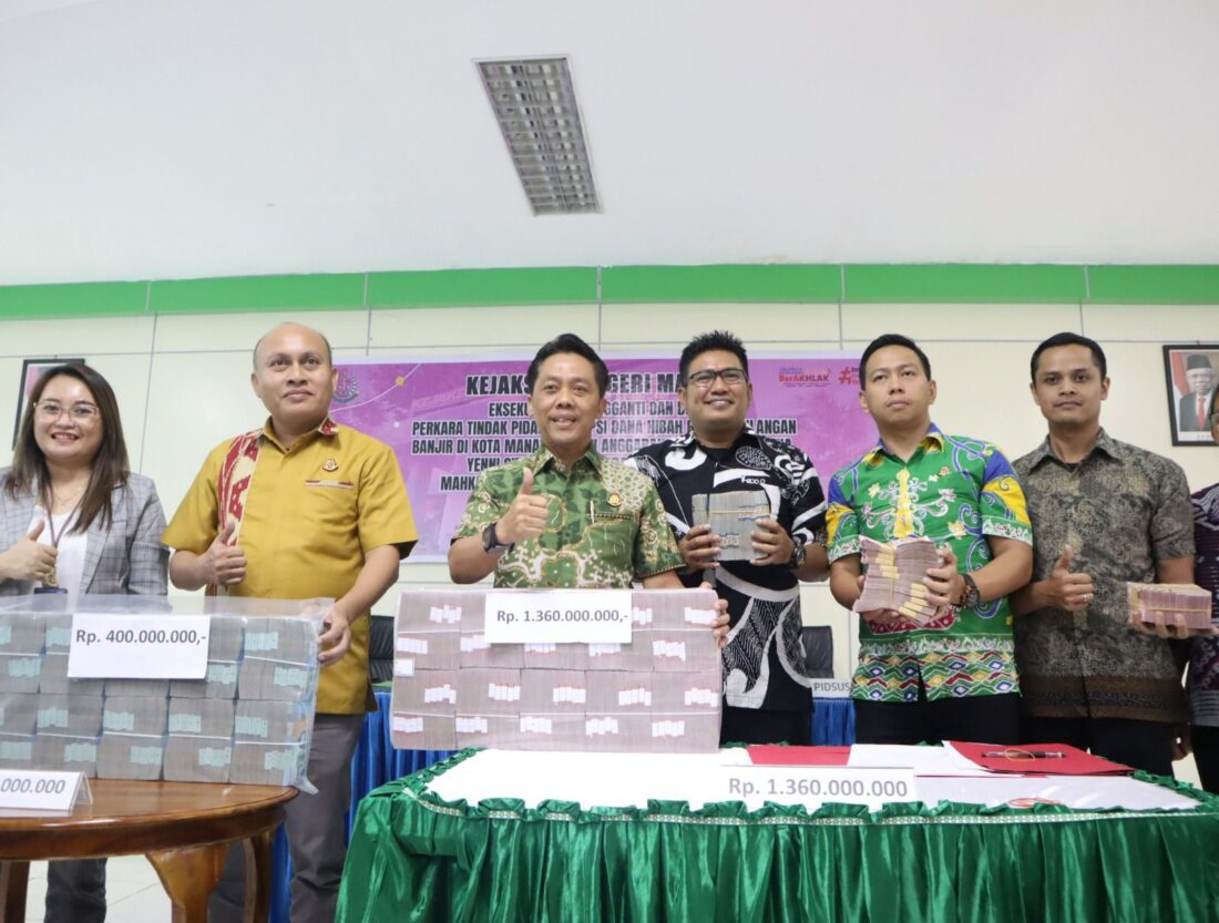 Kejari Manado Setor Rp1,7 Miliar ke Kas Negara Terkait Korupsi Dana Banjir Manado 2014