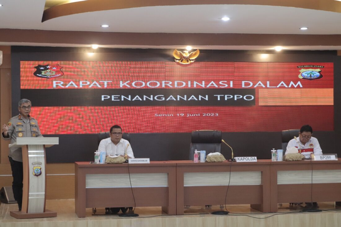 Polda Sulut Gelar Rakor Penanganan TPPO Bersama Instansi Terkait