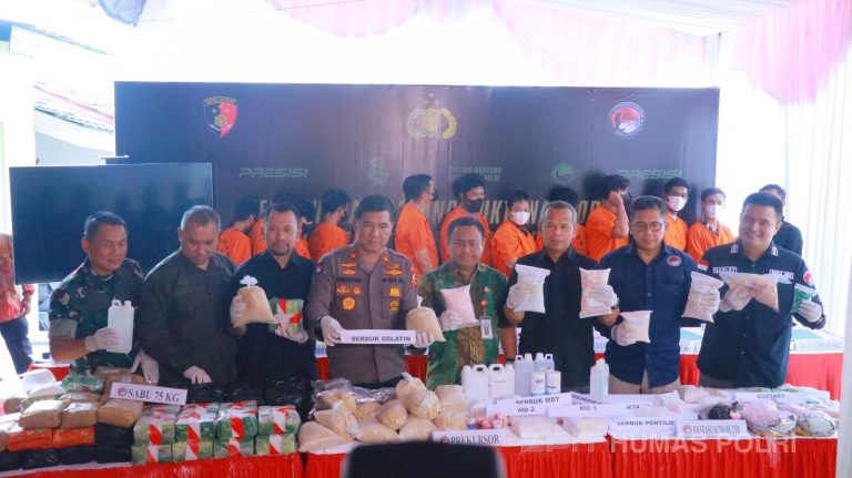 Bareskrim Musnahkan Barang Bukti Sabu 75 Kg dan 50 Ribu Ekstasi