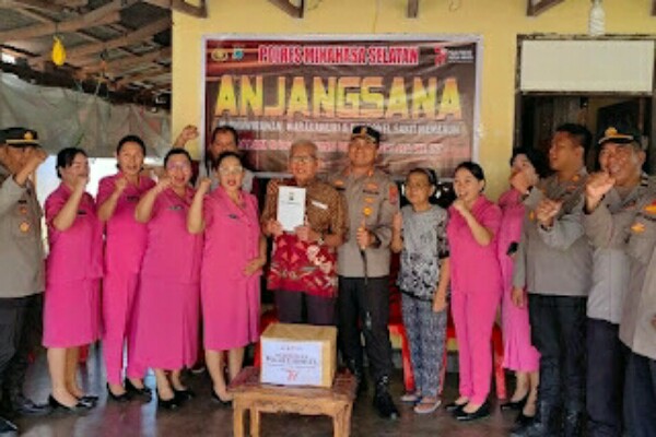 Kapolres Minsel Anjangsana ke Rumah Purnawirawan dan Personel Sakit Menahun