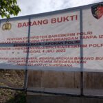 Pengumuman barang bukti yang ada di lokasi Tambang