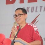 Rektor Unsrat Prof. Dr. Ir. Oktovian Berty Alexander Sompie, M.Eng. ASEAN Eng, IPU saat menyampaikan sambutannya (Foto : Dok. Unsrat)