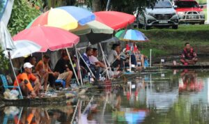 lomba memancing ikan mas, bertempat di Fishing Ground Lanudal Manado. Pada Minggu (19/11/23).