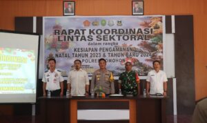 Rapat koordinasi lintas sektoral dalam rangka kesiapan pengamanan Natal tahun 2023 dan tahun baru 2024 Polres Tomohon sukses digelar, Rabu (20/12/2023) bertempat Aula Parama Satwika Polres Tomohon.
