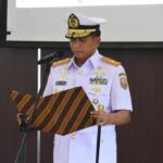Komandan Lantamal VIII Laksamana Pertama TNI Nouldy J. Tangka, S.A.P., M.Tr.Opsla., CHRMP melaksanakan penyumpahan Perwira Penyidik Perkara Tindak Pidana Tertentu di Laut TA. 2023 Lantamal VIII bertempat di Mako Lantamal VIII Manado. Kamis (14/12)