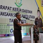 Rakerda yang dilaksanakan di Hotel Sintesa Peninsula Manado dibuka secara resmi oleh Kepala Kejaksaan Tinggi Sulawesi Utara Dr. Andi Muhammad Taufik, SH., MH., CGCAE, Selasa, 12 Desember 2023, dan diikuti oleh peserta yang terdiri dari pejabat struktural eselon II, III dan IV se-Wilayah Kejaksaan Tinggi Sulawesi Utara.