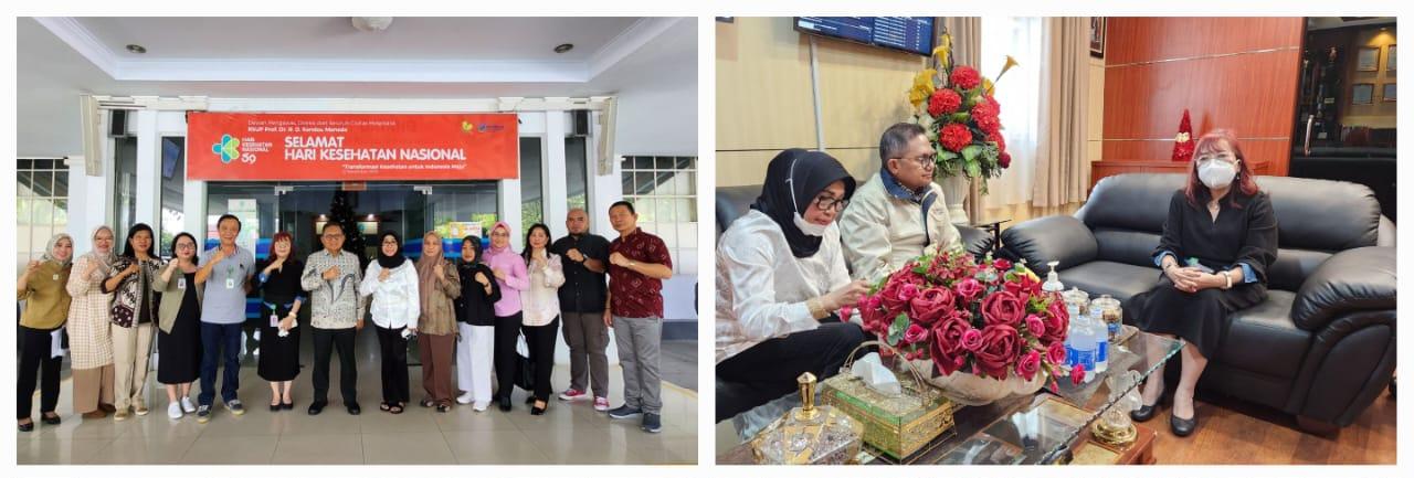 Dirut Ivonne Rotty Walikota Gorontalo, Dr. H Marten A Taha, SE, M.Ec.Dev, didampingi Kepala Dinas Kesehatan Kota Gorontalo, Dr. Muhammad Kasim,S.Si.Apt, M.Sc, Direktur RSUD Otanaha, dr.Grace Tumewu dan Tim Kerja.