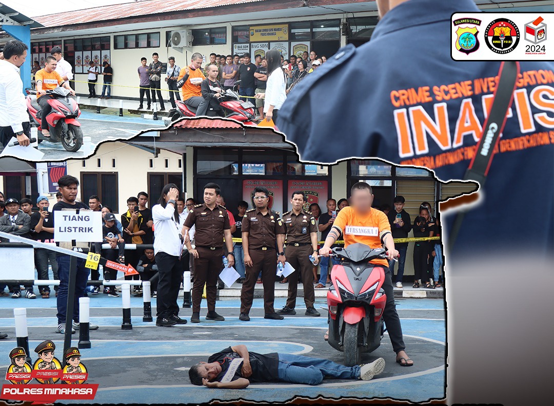 Rekonstruksi, Polres Minahasa Ungkap Kasus 338 di Langowan Barat