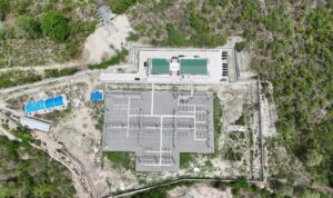 Tampilan udara Gardu Induk (GI) bertegangan 150 kilo volt (kV) yang terletak di Kecamatan Palu Utara, Sulawesi Tengah.