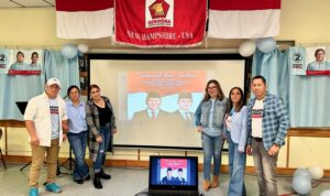 Keterangan Foto (Kanan Luar : Samuel Wondal, Ketiga dari Kanan : Jein Lumingkewas beserta Tim Kampanye Nasional Partai Gerindra Wilayah New Hampshire Amerika Serikat)