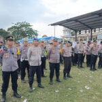 Puluhan Personel Polres Minsel Back Up Kunjungan Capres Pemilu 2024 di Minahasa