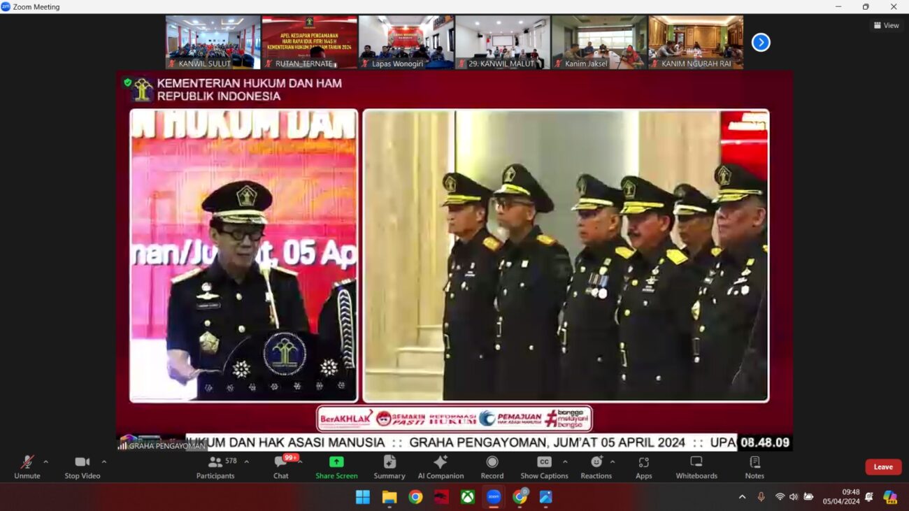 Menteri Hukum dan Hak Asasi Manusia Republik Indonesia Yasonna H. Laoly melantik Pimpinan Tinggi dan Pejabat Fungsional Ahli Utama di Lingkungan Kementerian Hukum dan HAM, Jumat (05/04).