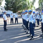 Satuan Polisi Militer (Satpom) Lanud Sam Ratulangi secara rutin melaksanakan latihan teknis pengawalan bermotor di Lapangan Parkir Satpom Lanud Sam Ratulangi, Manado, Sulawesi Utara. Kamis (16/5/2024).