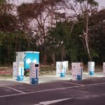 Tampilan EV Charger PLN di Nusa Dua, Bali yang menjadi venue utama penyelenggaraan agenda Konferensi Tingkat Tinggi World Water Forum (KTT WWF) ke-10.