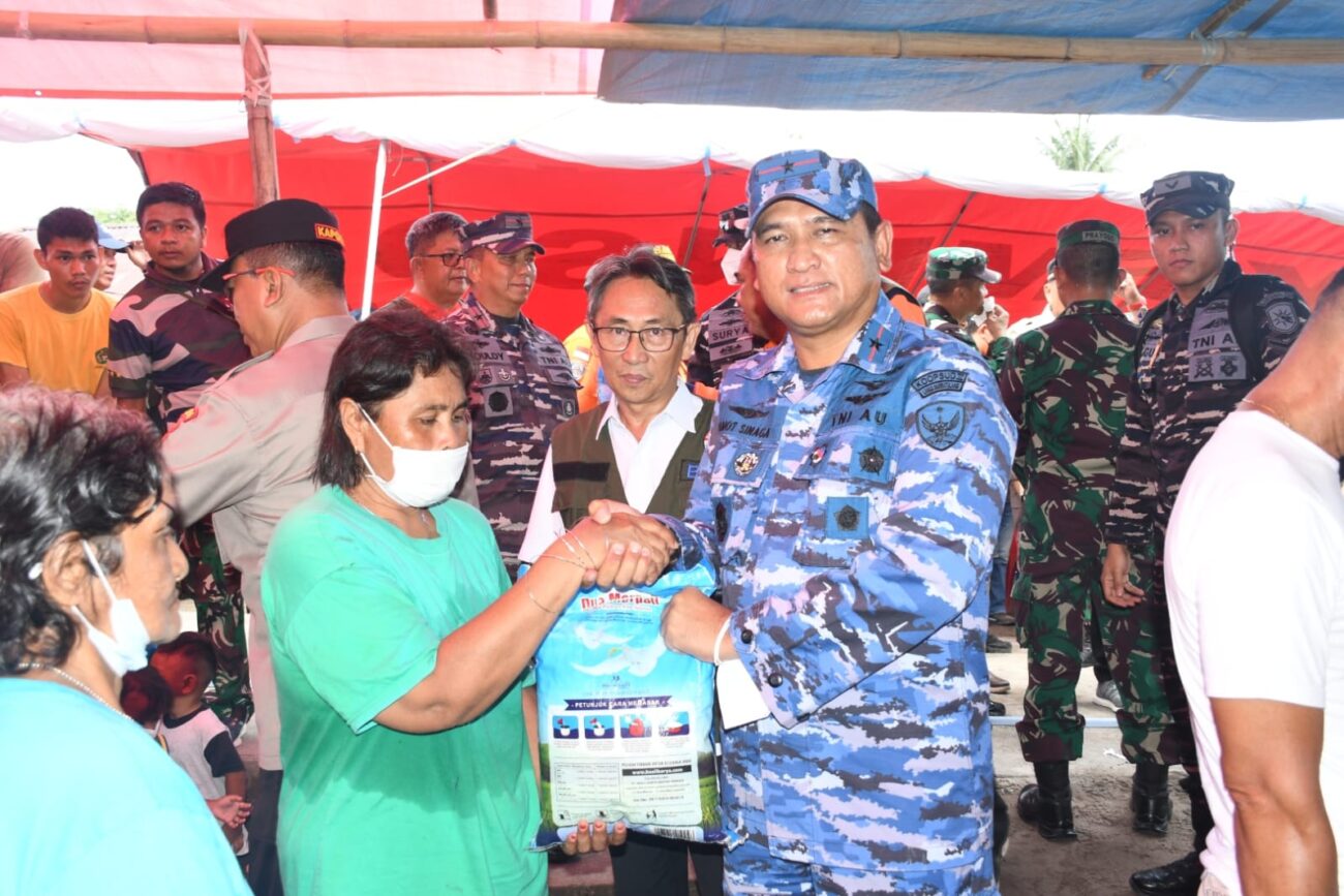 Danlanudsri Bersama Forkopimda Sulut Meninjau Lokasi Terdampak Bencana Erupsi Gunung Ruang