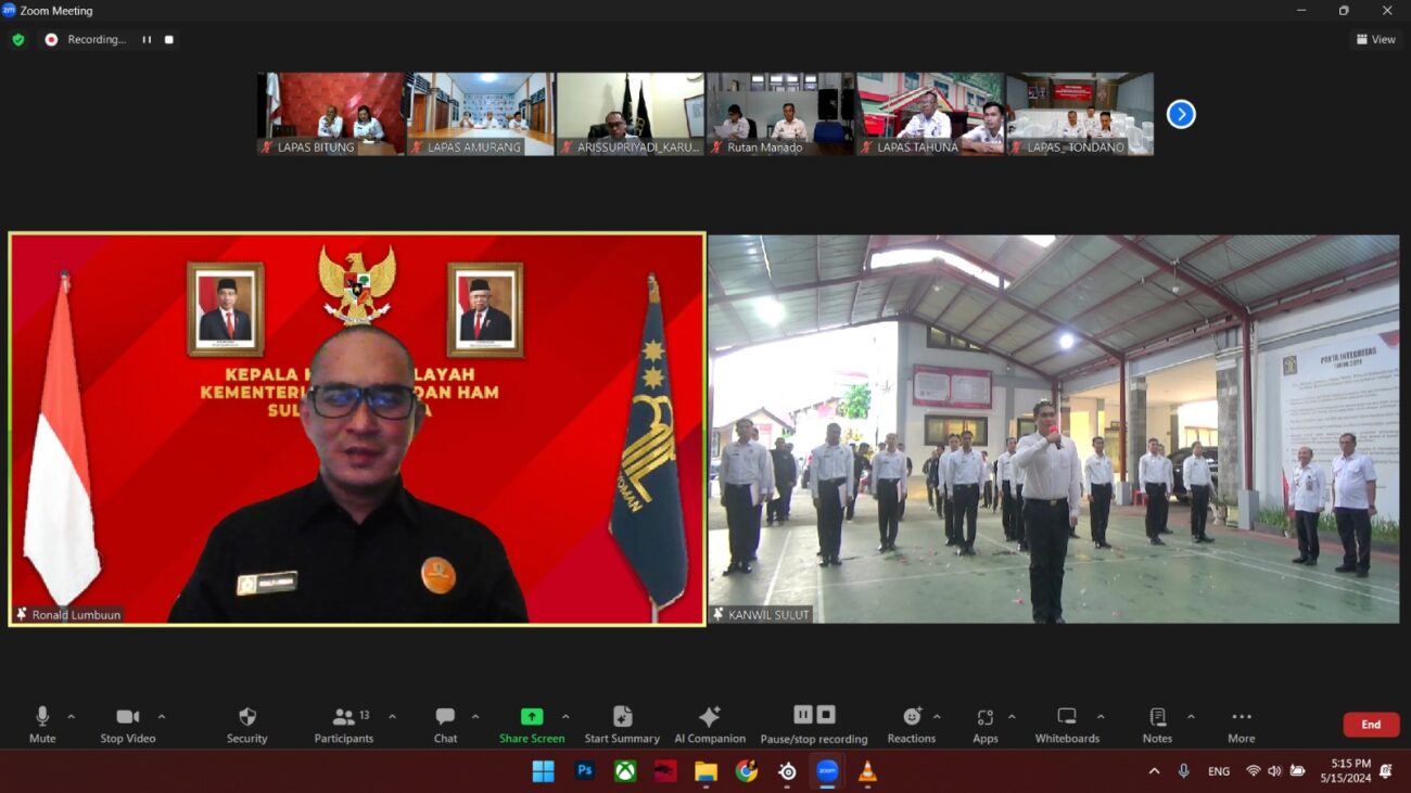 Kepala Kantor Wilayah Kementerian Hukum dan Hak Asasi Manusia (Kemenkumham) Sulawesi Utara Ronald Lumbuun memberikan pengarahan kepada Calon Pegawai Negeri Sipil (CASN) jajaran Kanwil Kemenkumham Sulawesi Utara dalam acara penyerahan SK Pengangkatan CPNS, Rabu (15/5).