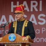 Kantor Wilayah Kementerian Hukum dan HAM Sulawesi Utara melaksanakan upacara peringatan Hari Lahir Pancasila, di halaman Kantor Wilayah, Sabtu (01/06) pagi.