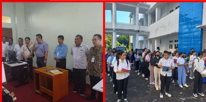 UTBK - SNBT Unsrat)l Manado Tahun 2024, di Polnustar Tahuna (Foto : Dok.Unsrat)