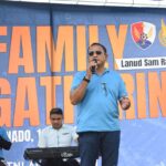Danlanud Sam Ratulangi Marsma TNI Ramot C.P. Sinaga, S.E., M.Han., saat membuka acara Family Gathering yang dihadiri seluruh keluarga besar Lanud Sam Ratulangi di Sutan Raja Manado Hotel & Convention Center, Sulawesi Utara. Sabtu (13/7/2024).