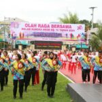 Olahraga bersama digelar Pengurus Daerah Bhayangkari Sulawesi Utaradalam rangka memperingati Hari Kesatuan Gerak Bhayangkari (HKGB) ke-72 tahun 2024.