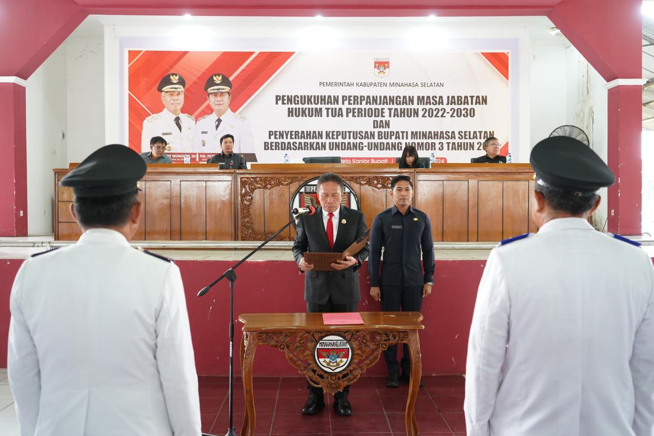 Bupati Wongkar Lantik Kembali Hukumtua Divinitif di 42 Desa