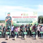 Bersama Kasad Jenderal TNI Maruli Simanjuntak, M.Sc., Danlanud Sam Ratulangi Marsma TNI Ramot C.P. Sinaga, S.E., M.Han., berpartisipasi menanam jagung perdana di Desa Kema 1, Minahasa Utara, Sulawesi Utara. Jumat (13/9/2024).