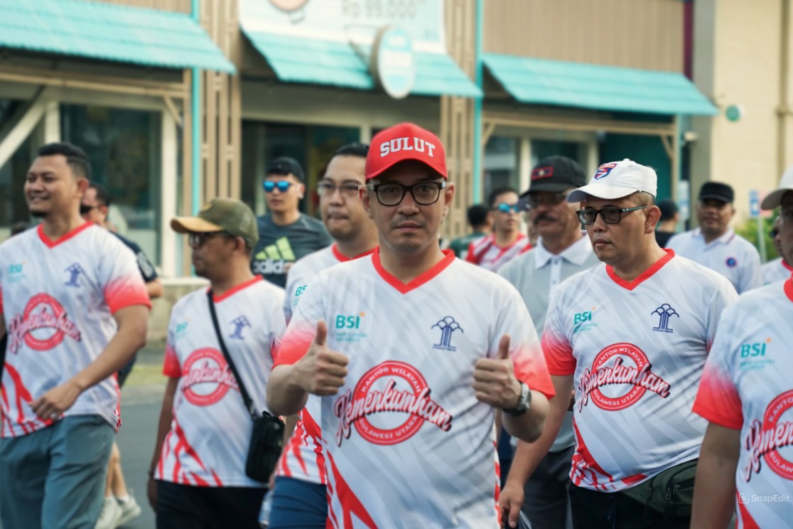 Semarak Hari Pengayoman ke-79, Jalan Santai Eratkan Kebersamaan Jajaran Kemenkumham Sulut