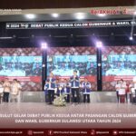 KPU Sulut menggelar Debat Publik atau Debat Terbuka Kedua Antar Pasangan Calonn Gubernur dan Wakil Gubernur Sulawesi Utara Tahun 2024, kali ini dilaksanakan di Gedung Wale Ne Tou Kabupaten Minahasa, Rabu (23/10/2024).