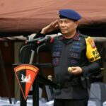 Kapolda Sulawesi Utara Irjen Pol Roycke Harry Langie didampingi Wakapolda Brigjen Pol Bahagia Dachi dan PJU mengunjungi Markas Komando Satuan Brimob Polda Sulut, Paniki Manado, Senin (21/10/2024).