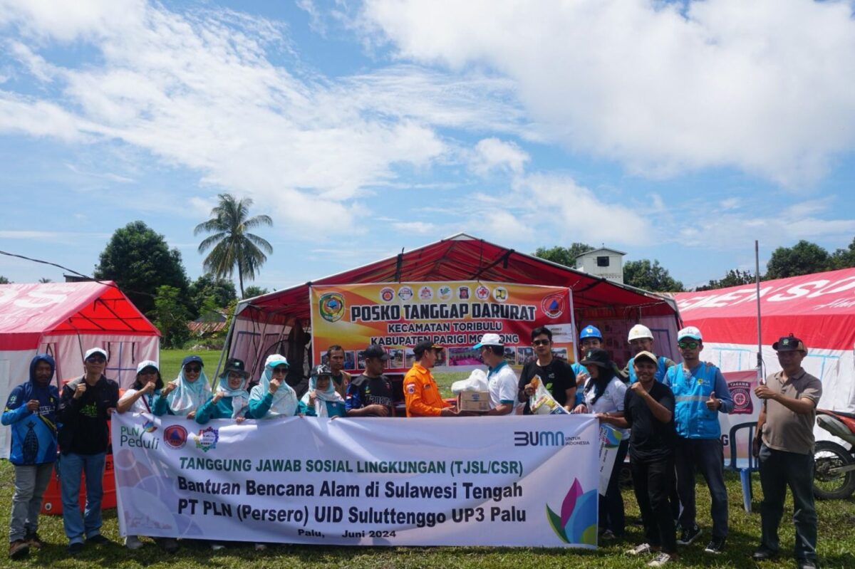 PT PLN UP3 Palu Berikan Bantuan kepada Korban Banjir di Kabupaten Parigi Moutong dan Donggala