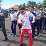 Irjen Pol Roycke Harry Langie Olahraga bersama diikuti Pangdam XIII/Mdk, Kapolda Sulut,Danlanudsri juga Danlantamal VIII.