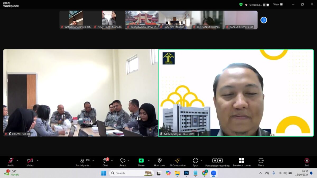Kanwil Kemenkumham Sulut melalui SiHEBAT Belajar menggelar Community of Practice (CoP) yang di Ruang Rapat Kadivmin dan direlay secara virtual melalui zoom meeting. CoP yang diikuti oleh seluruh insan pengayoman Kemenkumham Sulut ini mengangkat tema Prosedur Usulan Pengembangan Kompetensi ASN, Selasa (15/10).