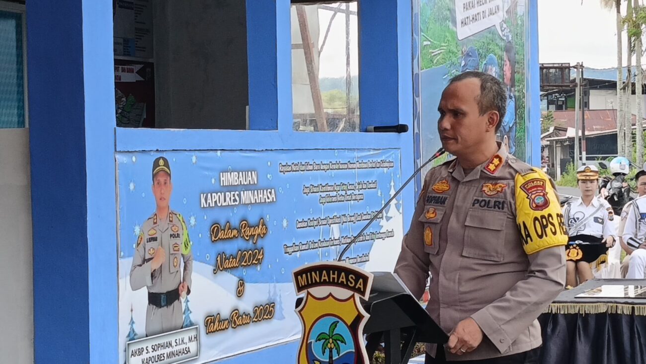 Kapolres Minahasa AKBP S. Sophian, S.I.K., M.H., meresmikan Pos Lalu Lintas di Simpang Empat Boulevard Tondano, Jumat (10/01/2025).