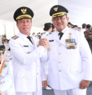 Franky Donny Wongkar, SH dan BRIGJEN TNI (Purn) Theodorus Kawatu, SIP., Mengikuti Pelantikan Serentak Kepala Daerah dan Wakil Kepala Daerah Tahun 2025 oleh Presiden Prabowo Subianto di Kompleks Istana Kepresidenan, Jakarta pada kamis 20 februari 2025.