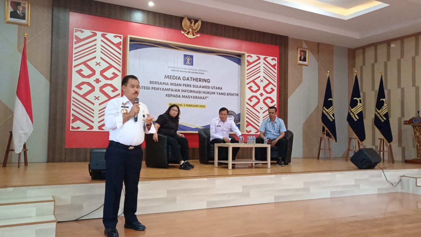 Suasana Media Gathering bersama Insan Pers, di Aula Mapalus Kemenkumham Sulut , Rabu (5/1/2025).