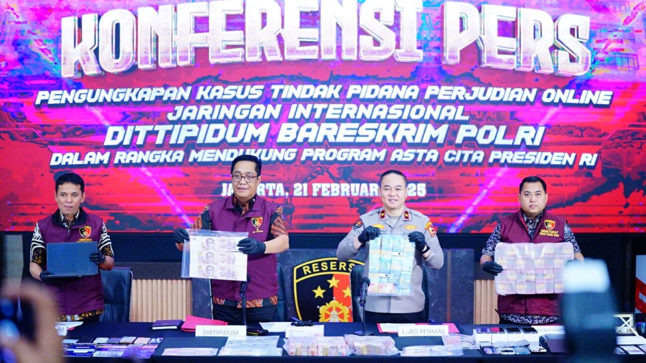 Bareskrim Polri Bareskrim Polri kembali menorehkan capaian signifikan dalam pemberantasan judi online dengan mengungkap jaringan internasional situs 1XBET.