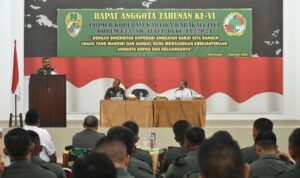 Primkop Kartika Barakati Jaya Korem 133/Nani Wartabone menggelar Rapat Anggota Tahunan (RAT) ke-VI Primer Koperasi Kartika Barakati Jaya tutup buku TA. 2024, bertempat di Aula Kusno Danupoyo Makorem 133/NW, Jalan Trans Sulawesi Desa Tridharma Kecamatan Pulubala Kabupaten Gorontalo. Rabu (26/02/2025).