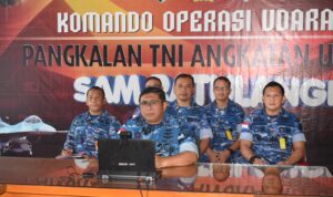 Danlanudsri Marsma TNI Antariksa Anondo, S.E., M.Tr.(Han), menghadiri Taklimat Awal Itjen TNI untuk Komando atau Satuan (Ko/Sat) TNI wilayah Sulawesi secara daring,di Ruang Rapat Lanud Sam Ratulangi, Manado, Senin (17/2/2025).