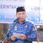 Bupati Minahasa, Robby Dondokambey, S.Si., M.A.P., (RD) pimpin Apel KORPRI Jajaran Pemerintah Kabupaten (Pemkab) Minahasa. Senin, (17/3/2025) bertempat di halaman Kantor Bupati Minahasa.