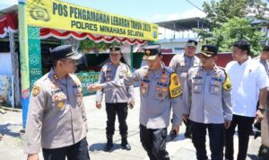 Wakapolda Sulawesi Utara Brigjen Pol Bahagia Dachi meninjau kesiapan pelaksanaan Operasi Ketupat pengamanan Idul Fitri 1446 H, di sejumlah Pos di Jalan Trans Sulawesi, Jumat (28/3/2025).