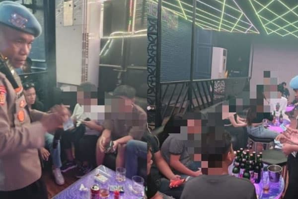 Razia Gabungan Polresta Manado bersama POM TNI  di sejumlah tempat hiburan malam, pada Sabtu (12/4/2025) malam.