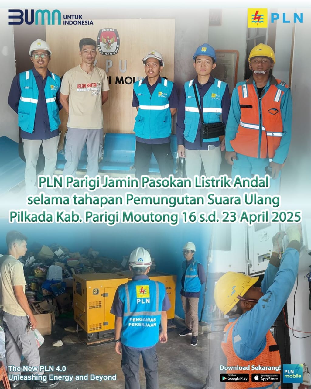 PLN Pastikan Listrik Andal Selama Pemungutan Suara Ulang Pilkada Parigi Moutong