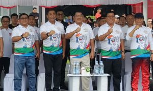 Kasdam XIII/Merdeka Brigjen TNI Yustinus Nono Yulianto menghadiri kegiatan Launching Logo dan Maskot Pekan Olahraga Provinsi (Porprov) XII Sulawesi Utara Tahun 2025 yang digelar di Kawasan Megamas, Kota Manado, Sabtu (23/8).