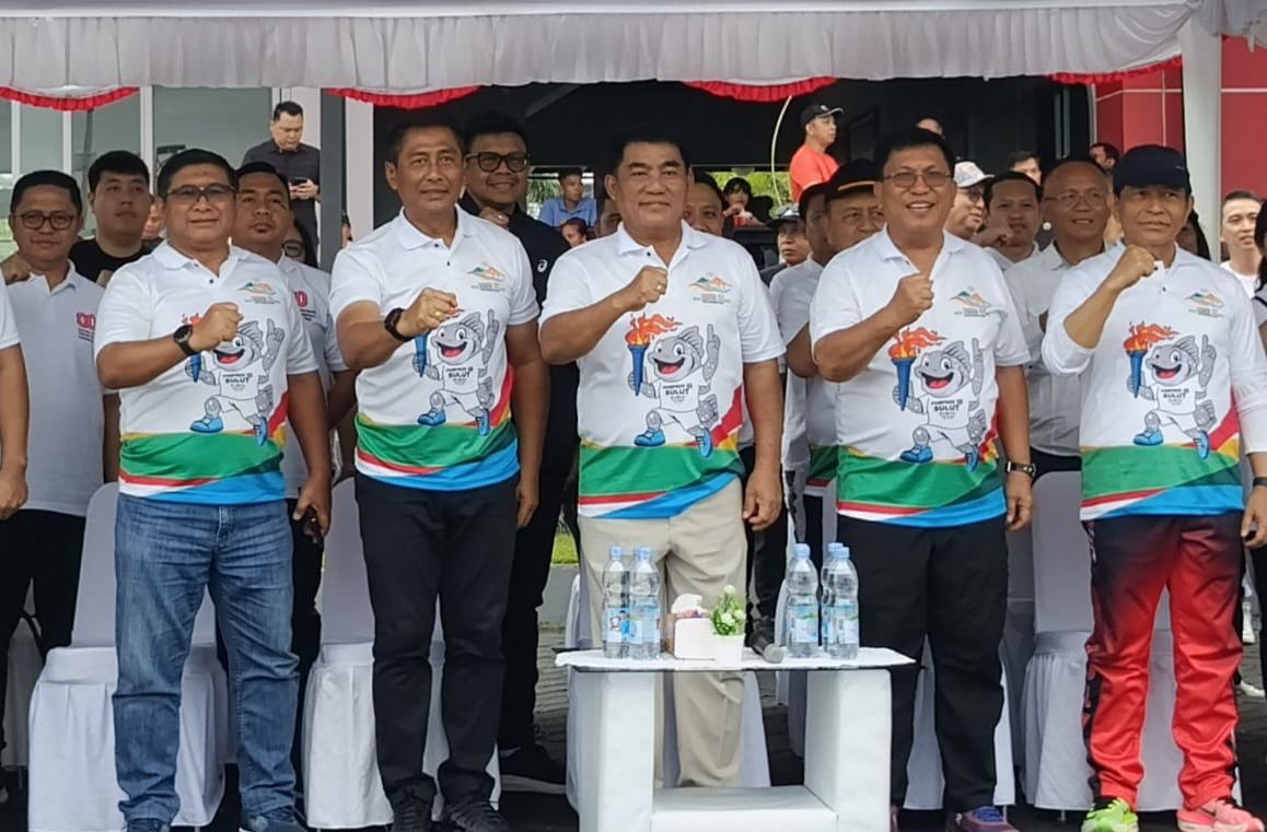 Kasdam XIII/Merdeka Brigjen TNI Yustinus Nono Yulianto menghadiri kegiatan Launching Logo dan Maskot Pekan Olahraga Provinsi (Porprov) XII Sulawesi Utara Tahun 2025 yang digelar di Kawasan Megamas, Kota Manado, Sabtu (23/8).