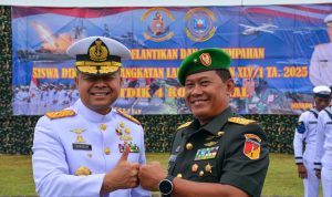 Kapoksahli Pangdam XIII/Merdeka Brigjen TNI Wakhyono menghadiri Upacara Pelantikan dan Pengambilan Sumpah Siswa Pendidikan Pertama Tamtama (Dikmata) TNI AL Angkatan XLV/1 Tahun Anggaran 2025 Satdik 4 Kodiklatal.