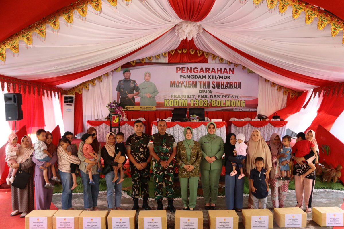 Pangdam XIII/Merdeka, Mayjen TNI Suhardi, melakukan kunjungan kerja ke Markas Kodim 1303 Bolaang Mongondow (Bolmong), Sulawesi Utara, Kamis (25/9).