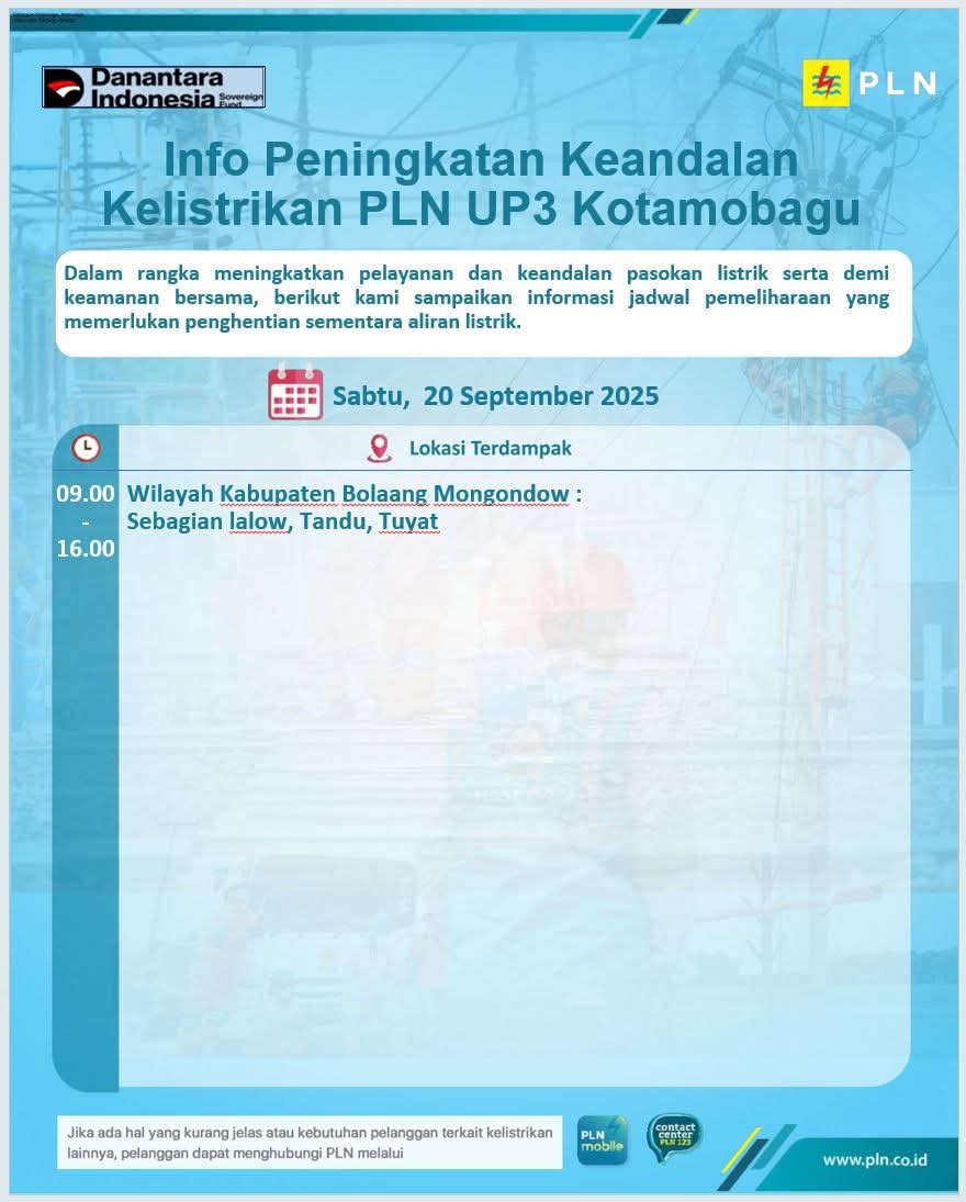 PLN UP3 Kotamobagu Lakukan Pemeliharaan Jaringan Listrik