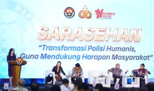 Humas Polri memperingati Hari Jadi ke-74 dengan menggelar Sarasehan dan Dialog Kebangsaan bertajuk “Transformasi Polisi Humanis Guna Mendukung Harapan Masyarakat” di Auditorium STIK Lemdiklat Polri, Jakarta, Kamis (30/10/2025).