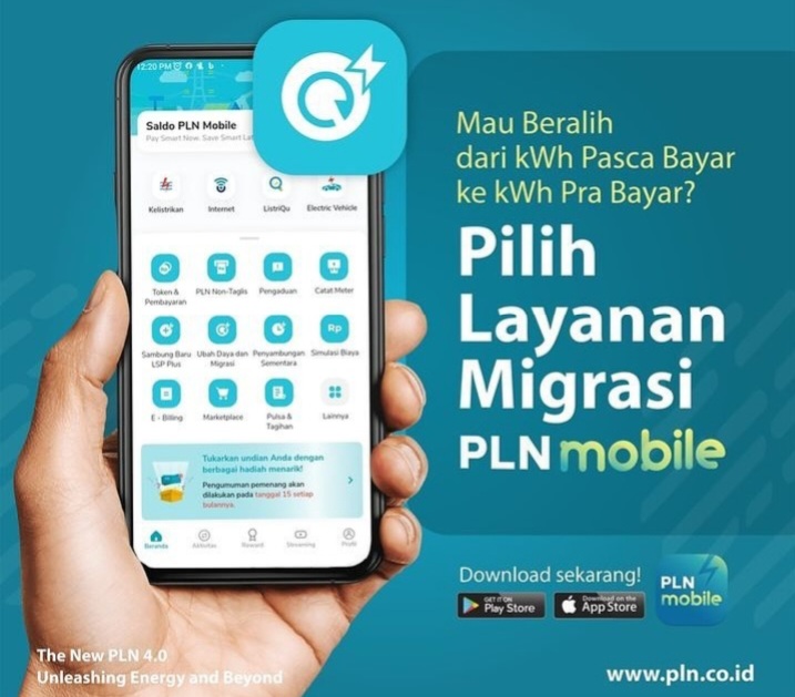 Pelanggan PLN kini tak perlu repot datang ke kantor untuk mengubah layanan listrik dari pascabayar ke prabayar.